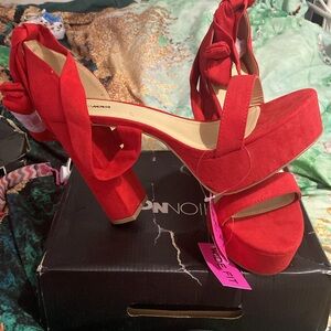 Chucky heels. Wrap around